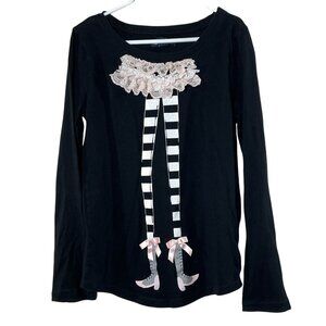 🖤 Gap Kids Girls Witch Graphic Tee 👧 Size 8 Long Sleeve Halloween Top